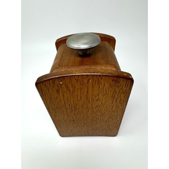 Square MCM Wood Canister Tobacco Jar Cookie Jar 6" x 4.25" - Picture 4 of 9